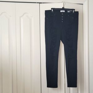 Juniors Size 15 Black Cut-Out Jeans